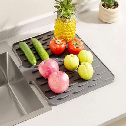 FlexiDrain Max - Tapis d'évier de cuisine pliable multifonctionnel 