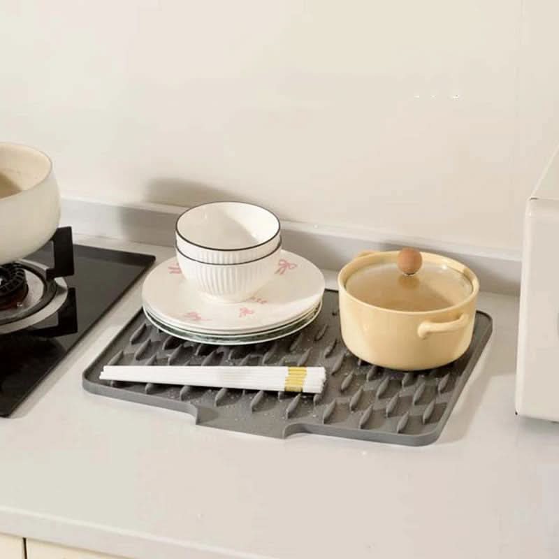 FlexiDrain Max - Tapis d'évier de cuisine pliable multifonctionnel 