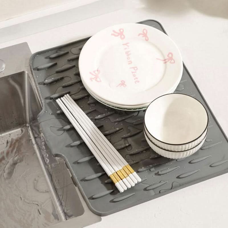 FlexiDrain Max - Tapis d'évier de cuisine pliable multifonctionnel 