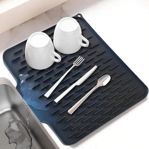 FlexiDrain Max - Tapis d'évier de cuisine pliable multifonctionnel 