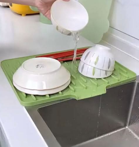 FlexiDrain Max - Tapis d'évier de cuisine pliable multifonctionnel 