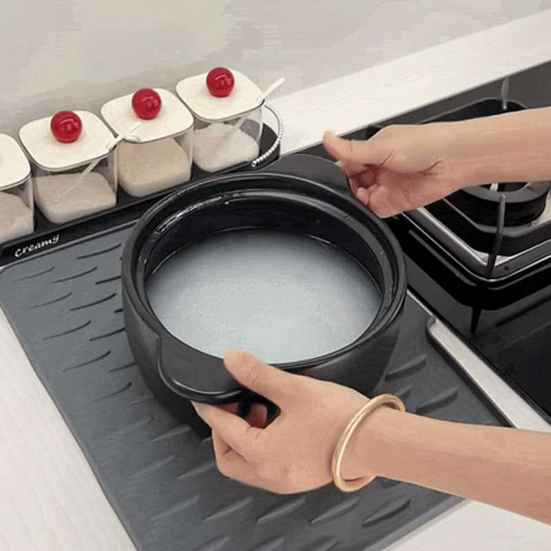 FlexiDrain Max - Tapis d'évier de cuisine pliable multifonctionnel 