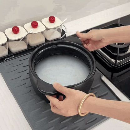 FlexiDrain Max - Tapis d'évier de cuisine pliable multifonctionnel 