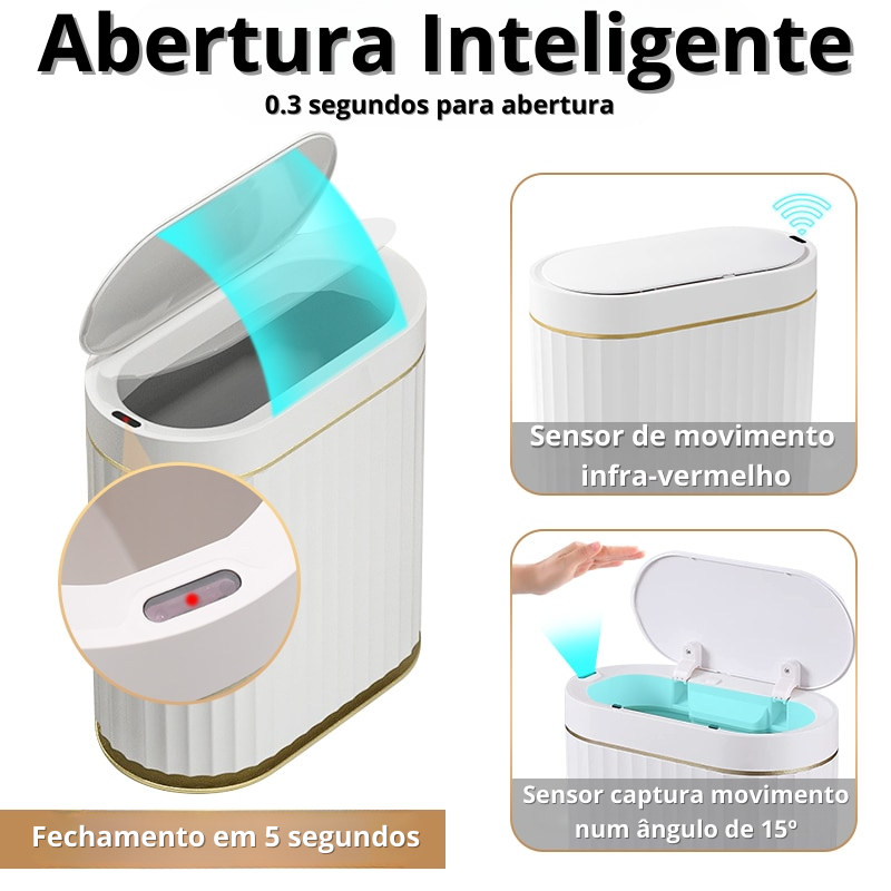 Lixeira para Banheiro e Cozinha Automática Smart Home